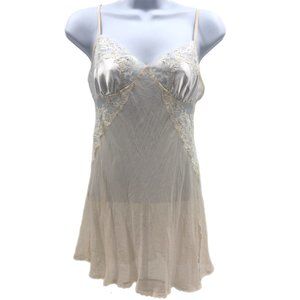 Pink Label Victoria’s Secret Beige Chemise Slip - Size S - Fair Condition